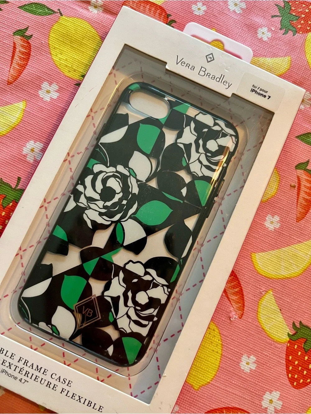 Vera Bradley Black, White & Green Floral iPhone 7 Case